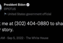 جو بایدن شماره تلفن خود را در توئیتر منتشر کرد